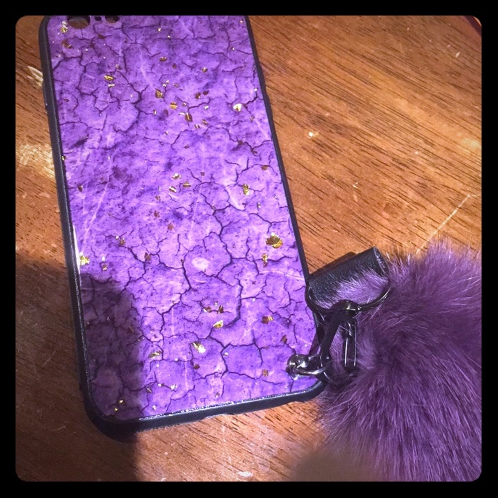 iPhone 6 Plus purple plush phone case